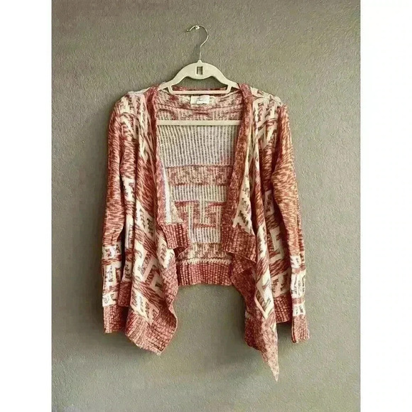 Women's Love Aztec Tribal Cardigan Southwest Sweater Size S/M - Picture 3 of 9